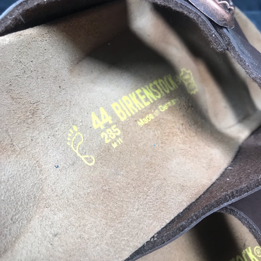Birkenstock Arizona Brown Double-Strap Sandals M 11 EU 44 Outlined Footprint - Picture 16 of 16